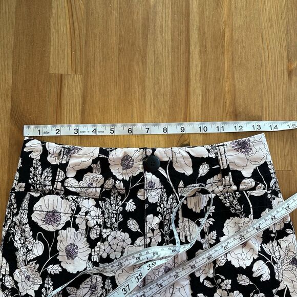 Anthropologie Maeve The Colette Black Floral Print Wide Leg Pants Size 27 - Picture 12 of 15